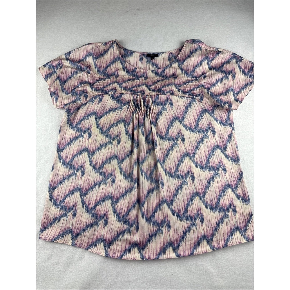 Talbots Short Sleeve Colorful Blouse Pullover Women's Size 16
